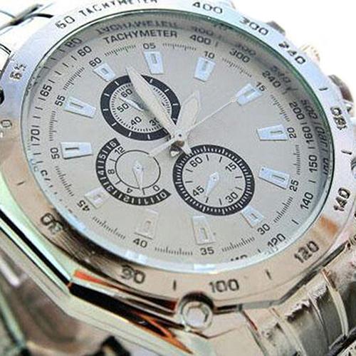 Men Stainless Steel Quartz Analog Wrist Watch