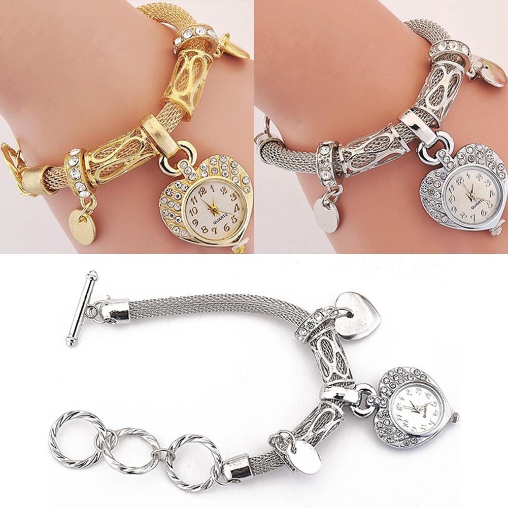 Women's Love Heart Bracelet Wrist Watch