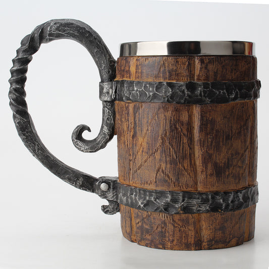 Viking Wood Style Beer Mug