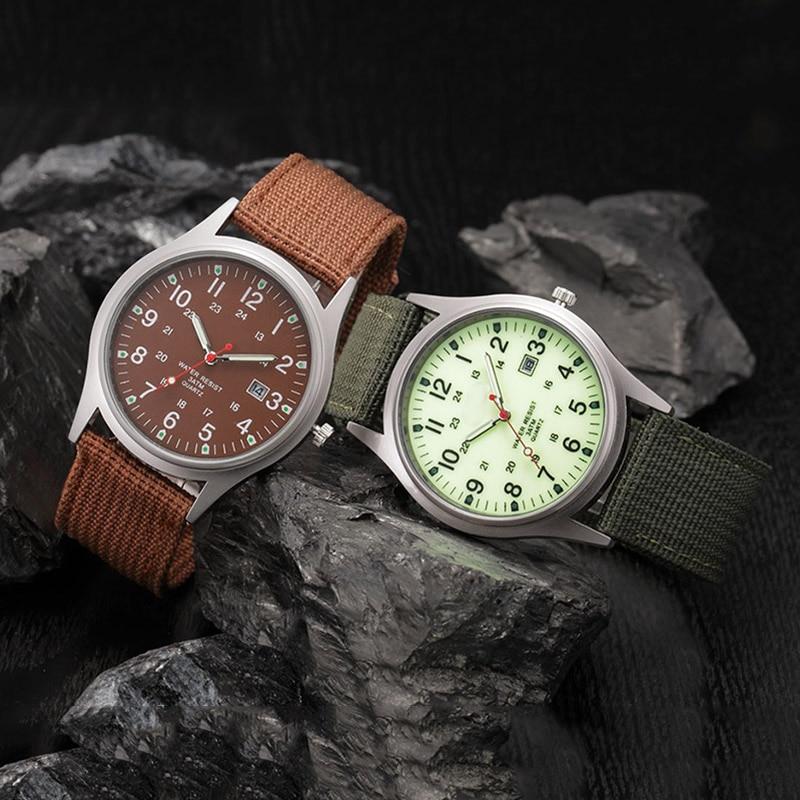 Military Inspire Analog Canvas Wristwatch