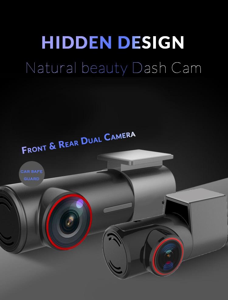 Car Dash Cam Front Rear Camera - Wi-Fi Support