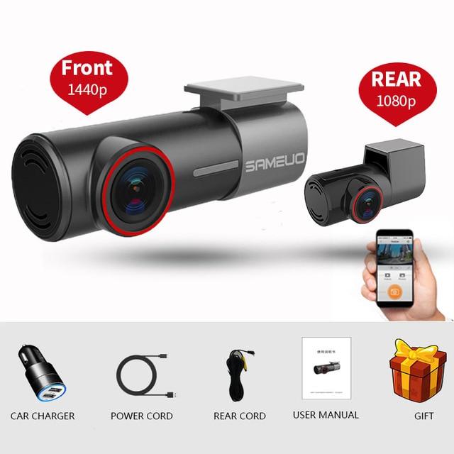 Car Dash Cam Front Rear Camera - Wi-Fi Support