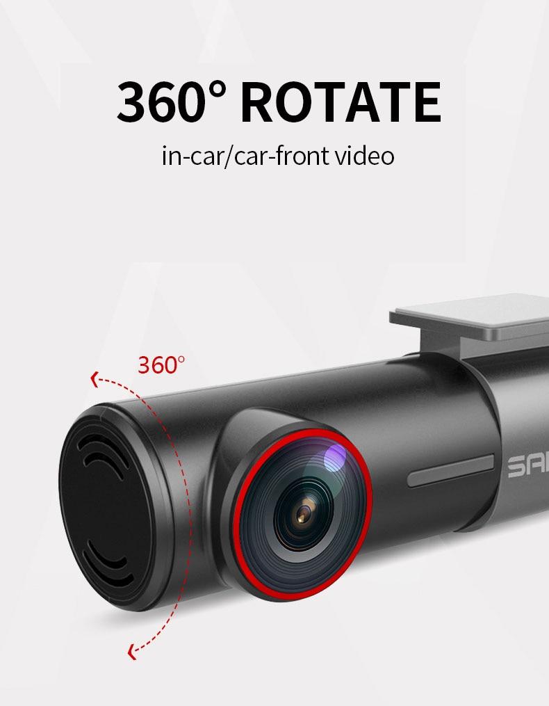 Car Dash Cam Front Rear Camera - Wi-Fi Support