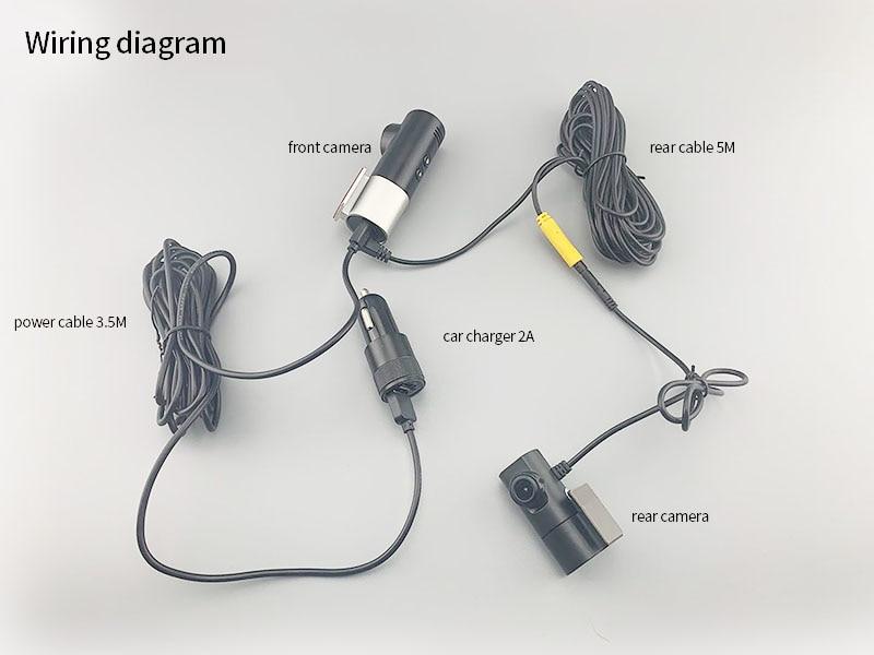 Car Dash Cam Front Rear Camera - Wi-Fi Support