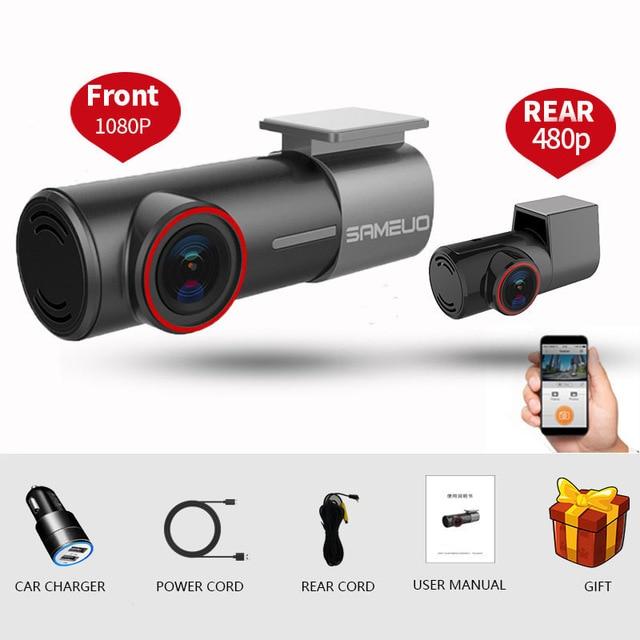 Car Dash Cam Front Rear Camera - Wi-Fi Support